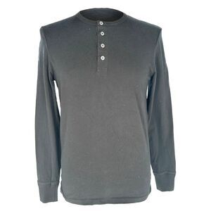 Tom Ford Henley Long Sleeve T-Shirt in Black Cotton